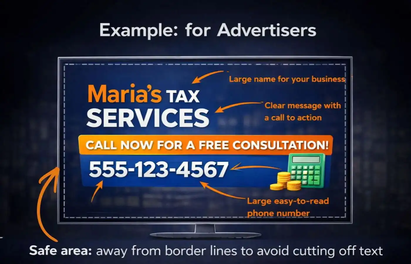 Example of advertiser ads