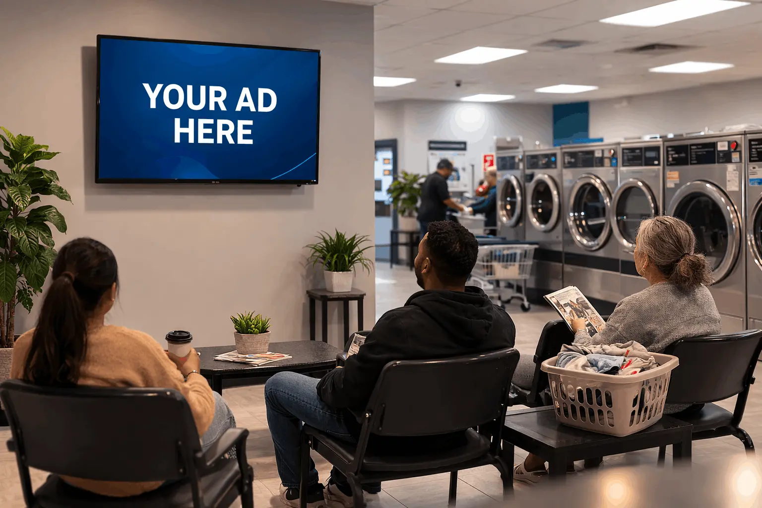 Example of monitor placement near waiting areas